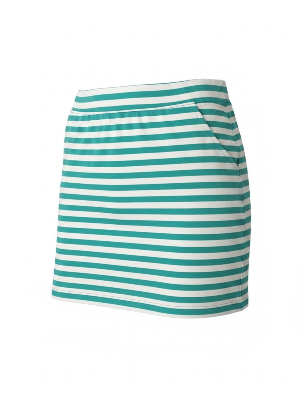 Belle by Kim Gravel 2X Green/White Striped Skort Built-In Shorts Pockets